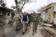 Grant Shapps is given a tour of attacked Kibbutz in Israel.