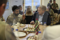 Defence Secretary Grant Shapps, meets service personnel in Israel.