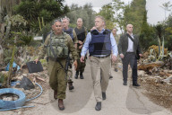 Grant Shapps is given a tour of attacked Kibbutz in Israel.