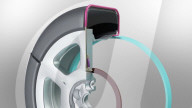 Tyre transforms into a snow chain version at touch of a button