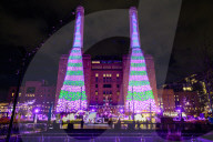 Bigger Christmas Trees by David Hockney in London, UK.