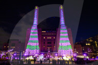 Bigger Christmas Trees by David Hockney in London, UK.