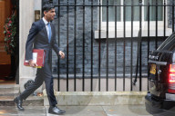 Prime Minister Rishi Sunak departs No10 Prime Ministers Questions in the House of Commons