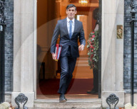 Prime Minister Rishi Sunak departs No10 Prime Ministers Questions in the House of Commons