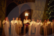 London Nordic Choir performing in the annual Santa Lucia: Festival of Light service in York 