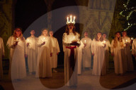 London Nordic Choir performing in the annual Santa Lucia: Festival of Light service in York 