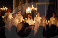 London Nordic Choir performing in the annual Santa Lucia: Festival of Light service in York 
