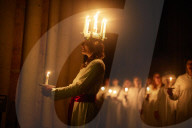 London Nordic Choir performing in the annual Santa Lucia: Festival of Light service in York 