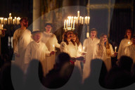 London Nordic Choir performing in the annual Santa Lucia: Festival of Light service in York 