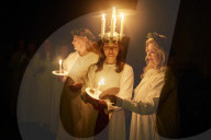 London Nordic Choir performing in the annual Santa Lucia: Festival of Light service in York 