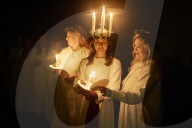 London Nordic Choir performing in the annual Santa Lucia: Festival of Light service in York 