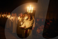 London Nordic Choir performing in the annual Santa Lucia: Festival of Light service in York 