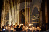 London Nordic Choir performing in the annual Santa Lucia: Festival of Light service in York 