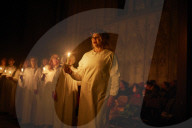 London Nordic Choir performing in the annual Santa Lucia: Festival of Light service in York 