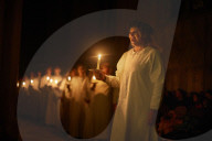 London Nordic Choir performing in the annual Santa Lucia: Festival of Light service in York 