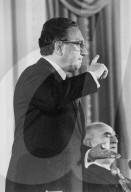Henry Kissinger at the Grosvenor Park Hotel, London, UK.