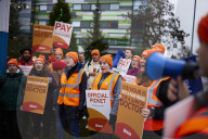 Junior doctors on a picket line at Manchester Royal Infirmary