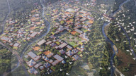 New city hub for remote nation of Bhutan includes amazing stepped dam