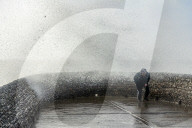 Beach goers in Brighton as Storm Gerrit batters the UK 