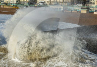 Beach goers in Brighton as Storm Gerrit batters the UK 