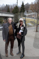 Gunter Netzer and his wife Elvira go shopping in Gstaad on 31 December 2023. Switzerland.