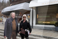 Gunter Netzer and his wife Elvira go shopping in Gstaad on 31 December 2023. Switzerland.