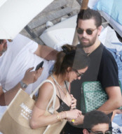 PREMIUM EXCLUSIVE Scott Disck brings son Mason , 14, to St Barth with Chloe Bartyoli
