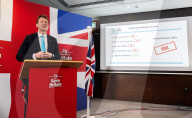 Reform UK Press Conference at The Conrad Hotel, London, UK.