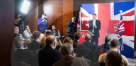 Reform UK Press Conference at The Conrad Hotel, London, UK.