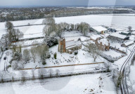 Snowy weather in Ash, UK.