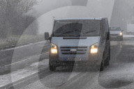 Snowy weather in West Kingsdown, UK.