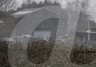 Snowy weather in West Kingsdown, UK.