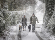 Snowy weather in Ash, UK.