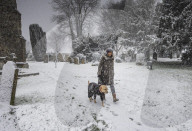 Snowy weather in Ash, UK.
