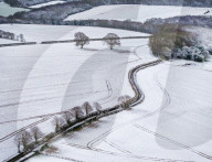 Snowy weather in Ash, UK.