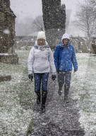 Snowy weather in Ash, UK.
