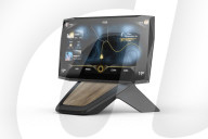 Transparent car infotainment display with Swarovski crystal