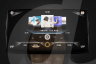 Transparent car infotainment display with Swarovski crystal