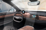 Transparent car infotainment display with Swarovski crystal