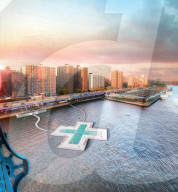 Floating swimming pool for New York filters river water