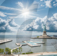 Floating swimming pool for New York filters river water