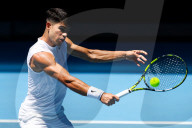 TENNIS - Australian Open 2024: Stan Wawrinka trainiert mit Carlos Alcaraz