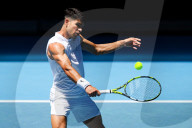 TENNIS - Australian Open 2024: Stan Wawrinka trainiert mit Carlos Alcaraz