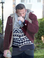 PREMIUM EXCLUSIVE Ben Affleck Battles Allergies While Rocking Chic Cardigan Sweater