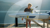 One person hydrofoil with battery boosted pedal power