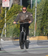 PREMIUM EXCLUSIVE Arnold Schwarzenegger Nails Vintage Cool in Worn Leather Bomber Jacket Post-Gym Session
