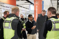 Prime Minister Rishi Sunak meets Border Force staff in Gatwick