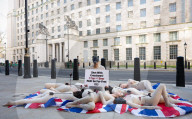 PETA Protest at Ministry of Defence in Whitehall, London, UK.