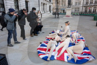 PETA Protest at Ministry of Defence in Whitehall, London, UK.