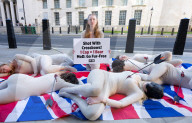 PETA Protest at Ministry of Defence in Whitehall, London, UK.